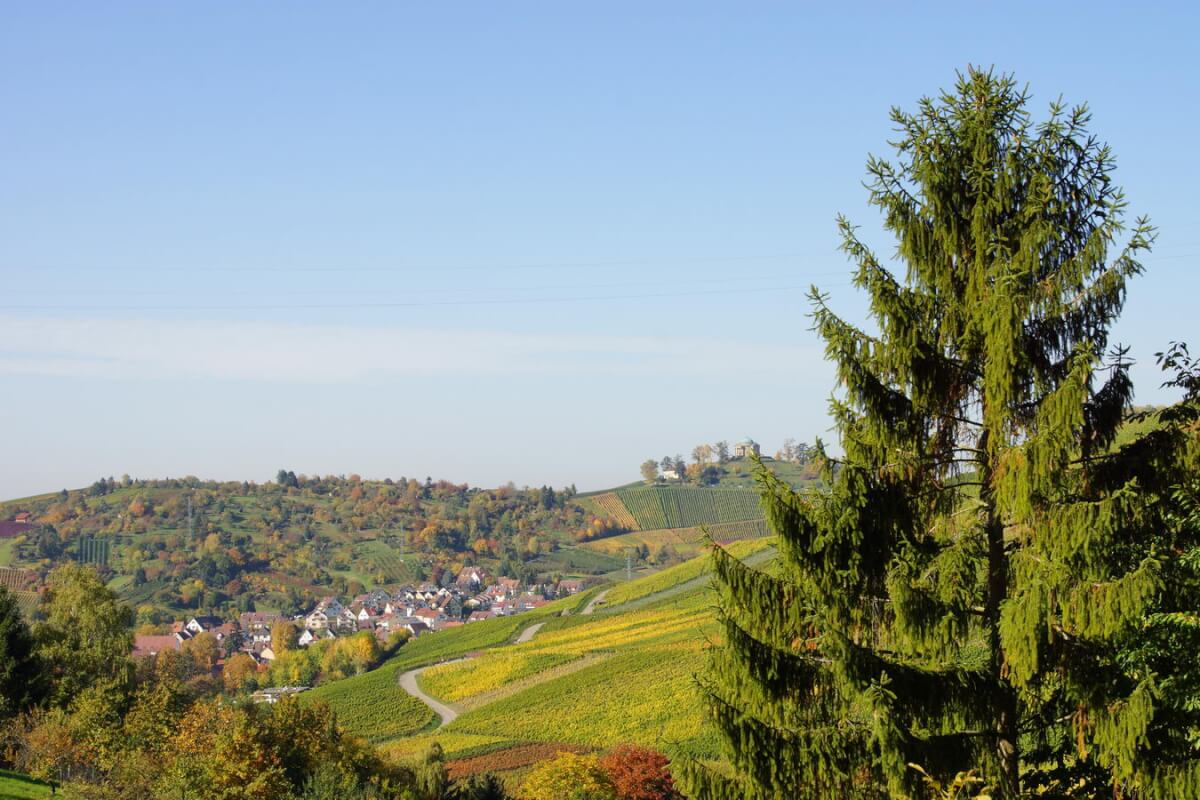 Blick auf die Grabkapelle