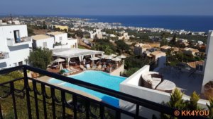 Kreta -Ausblick vom Creta Blue Boutique Hotel auf Limenas Chersonisou