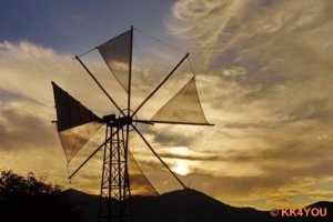 Kreta -Windräder als Wasserpumpen