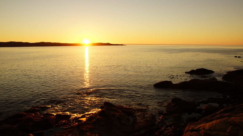 Sonnenuntergang auf der Terrasse des Cormorant House