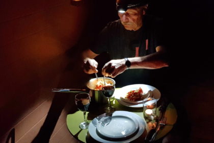 Dinner im Nossob Rest Camp