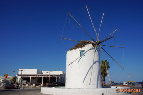 Paros -Parikia Windmühle am Hafen, Wahrzeichen des Ortes
