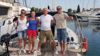 Crew: (vl) Lada, Beatrix, Harald, Klaus